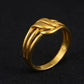 Ornate 22K Gold Sun-Flare Ring | WoGents Radial Textured Jewelry