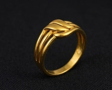 Ornate 22K Gold Sun-Flare Ring | WoGents Radial Textured Jewelry