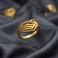 Modern 22K Gold Linear Etched Ring | Architectural WoGents Band