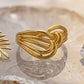 Modern 22K Gold Linear Etched Ring | Architectural WoGents Band