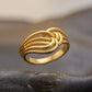 Modern 22K Gold Linear Etched Ring | Architectural WoGents Band