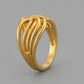 Modern 22K Gold Linear Etched Ring | Architectural WoGents Band