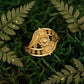 Gents  22K Gold Sunburst Medallion Ring | Radial Etched Signet
