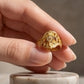 Gents  22K Gold Sunburst Medallion Ring | Radial Etched Signet