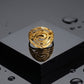 Gents 22K Gold Sunburst Signet Ring | Ornate Radial Etched Band