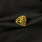 Gents 22K Gold Sunburst Signet Ring | Ornate Radial Etched Band