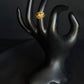 22K Gold Swirl Ring with Gemstone Accents - Modern & Elegant