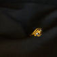 22K Gold Swirl Ring with Gemstone Accents - Modern & Elegant