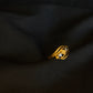 22K Gold Swirl Ring with Gemstone Accents - Modern & Elegant