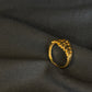 22K Gold Ladies Ring with Striped Textured Band.