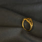 22K Gold Ladies Ring with Striped Textured Band.