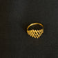 22K Gold Ladies Ring with Striped Textured Band.