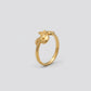 Gents  22K Gold Grid Texture Signet | Modern Architectural Ring