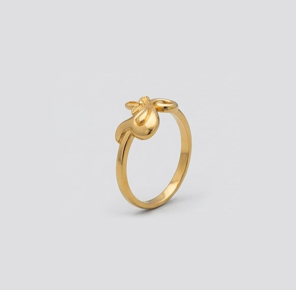 Gents  22K Gold Grid Texture Signet | Modern Architectural Ring
