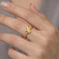 Gents  22K Gold Grid Texture Signet | Modern Architectural Ring