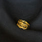 22K Gold Ladies Ring with Openwork Band Design.