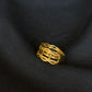 22K Gold Ladies Ring with Openwork Band Design.