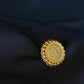 22K Gold Lakshmi Coin Ring with Scalloped Border - Auspicious & Traditional