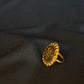 22K Gold Lakshmi Coin Ring with Scalloped Border - Auspicious & Traditional