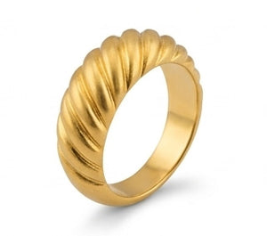 Gents 22K Gold Cross-Hatch Signet | Modern Geometric Textured Ring