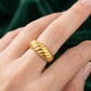 Gents 22K Gold Cross-Hatch Signet | Modern Geometric Textured Ring
