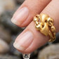 Gents 22K Gold Woven Pattern Ring | Modern Textured Signet Band