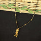 22K Gold and Black Bead Mangalsutra Necklace with Detailed Pendant