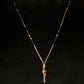 22K Gold and Black Bead Mangalsutra Necklace with Stylish Pendant