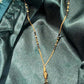 22K Gold and Black Bead Mangalsutra Necklace with Stylish Pendant