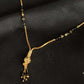 22K Gold and Black Bead Mangalsutra Necklace with Stylish Pendant