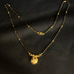 22K Gold and Black Bead Mangalsutra Necklace with Detailed Pendant