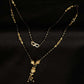22K Gold and Black Bead Mangalsutra Necklace with Elegant Pendant