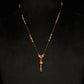 22K Gold and Black Bead Mangalsutra Necklace with Elegant Pendant