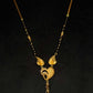 22K Gold and Black Bead Mangalsutra Necklace with Intricate Pendant