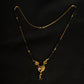 22K Gold and Black Bead Mangalsutra Necklace with Intricate Pendant