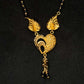 22K Gold and Black Bead Mangalsutra Necklace with Intricate Pendant