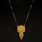 22K Gold and Black Bead Mangalsutra with Floral Pendant