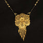 22K Gold and Black Bead Mangalsutra with Floral Pendant