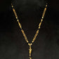 22K Gold and Black Bead Mangalsutra with Intricately Woven Chain and Pendant