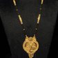 22K Gold Long Mangalsutra with Elaborate Peacock Pendant