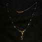 22K Gold and Black Bead Mangalsutra Necklace with Delicate Pendant