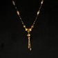22K Gold and Black Bead Mangalsutra Necklace with Delicate Pendant