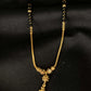 22K Gold and Black Bead Mangalsutra Necklace with Floral Pendant