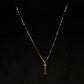 22K Gold and Black Bead Mangalsutra Necklace with Modern Pendant