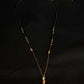 22K Gold and Black Bead Mangalsutra Necklace with Modern Pendant