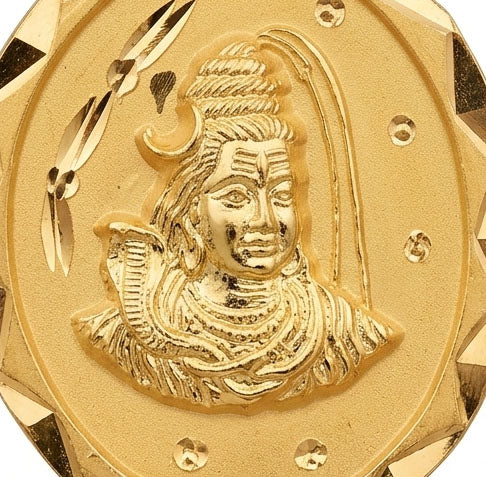 Title:PSJ 22KT Gold Lord Shiva Pendant | Mahadev Spiritual Gold Jewelry