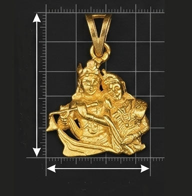 22KT Gold Radha Krishna Pendant | Eternal Love Spiritual Jewelry