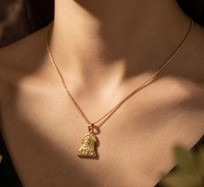 22KT Yellow Gold Allah Arabic Calligraphy Pendant | Islamic Religious Jewelry