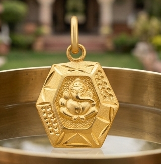 22KT Gold Goddess Lakshmi Pendant | Wealth & Prosperity Religious Jewelry