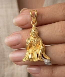 PSJ 22KT Yellow Gold Khanda Pendant | Sikh Religious Symbol Jewelry